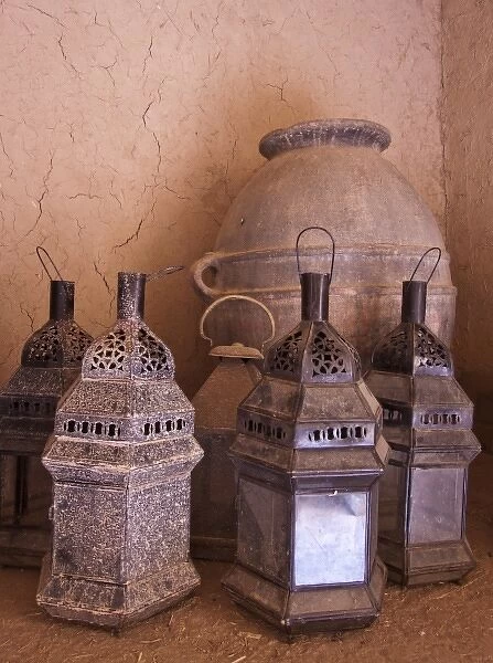 Antique lanterns at Ait Ben Moro, Ouarzazate, Morocco