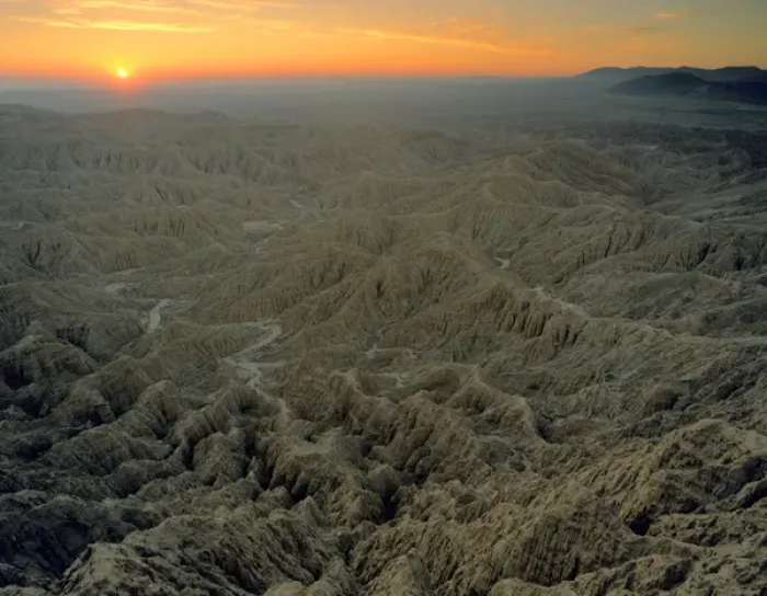 Framed Print : ANZA BORREGO DESERT STATE PARK, CALIFORNIA. USA. Sunrise over badlands. View Framed Print : ANZA BORREGO DESERT STATE PARK, CALIFORNIA. USA. Sunrise over badlands. View