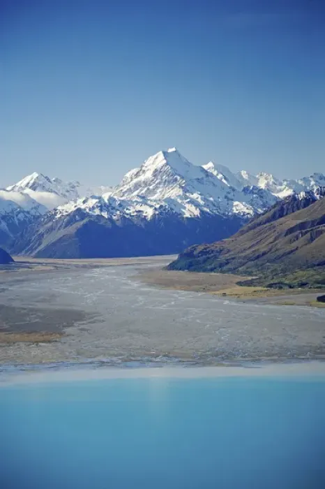 Framed Print : Aoraki / Mt Cook, Lake Pukaki and Tasman River, South Canterbury, South Island, New Framed Print : Aoraki / Mt Cook, Lake Pukaki and Tasman River, South Canterbury, South Island, New