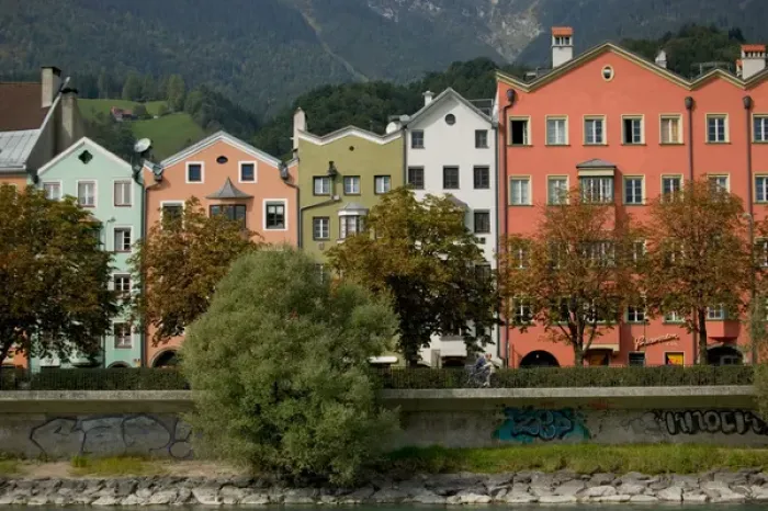 Framed Print : Apartment houses, Innsbruck, Tirol, Austria Framed Print : Apartment houses, Innsbruck, Tirol, Austria