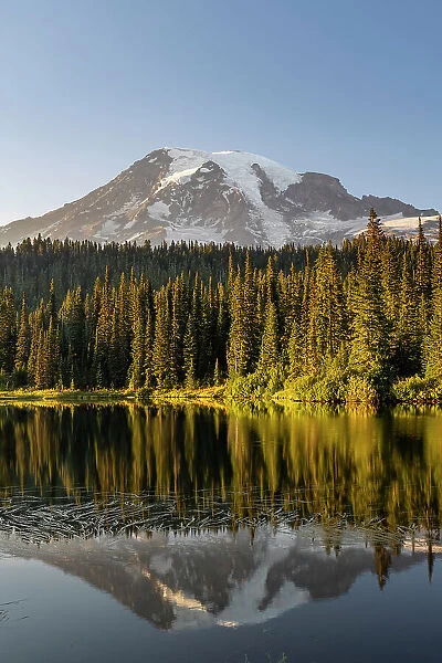 Aptly named Reflection Lake in Mount Rainier National Park, Washington State, USA