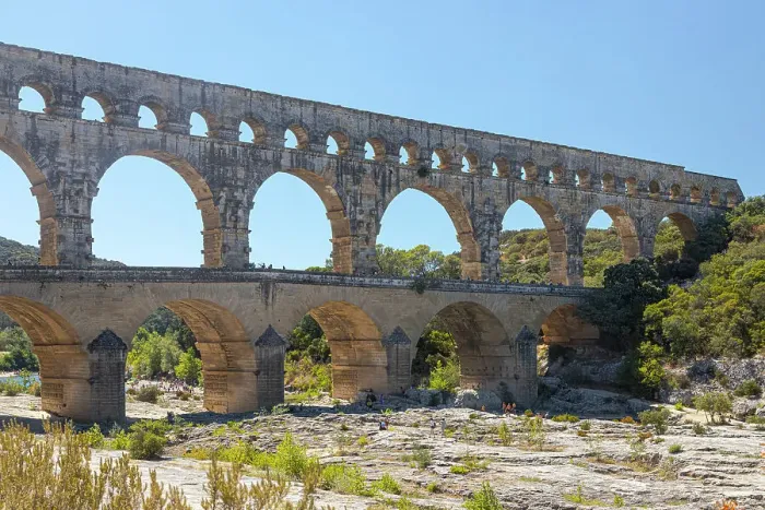 Framed Print : Aqueduct built by the romans in first century A.D. to carry water 31 miles to Nemausus (Nimes). It is the tallest and largest of Roman aqueducts Framed Print : Aqueduct built by the romans in first century A.D. to carry water 31 miles to Nemausus (Nimes). It is the tallest and largest of Roman aqueducts