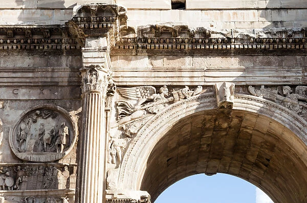 Detail of Arch of Constantine, Arco di Costantino, Rome, Unesco World Heritage Site