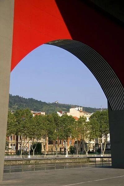 Arch of La Salve Bridge located in the second district Uribarri in the city of Bilbao