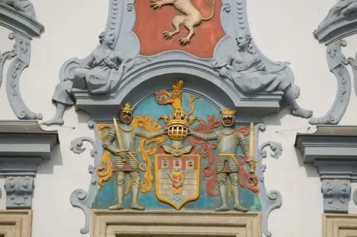 Framed Print : architectural detail, Czech Republic, Ceske Budejovice