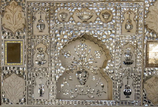 Architectural detail. Diwan-i-Khas, Glass Palace. Hall of private Audience. Amber Fort