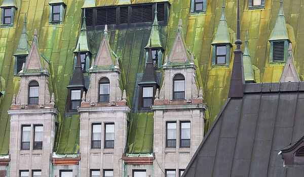 Architectural details of Chateau Frontenac Hotel, Quebec City, Canada