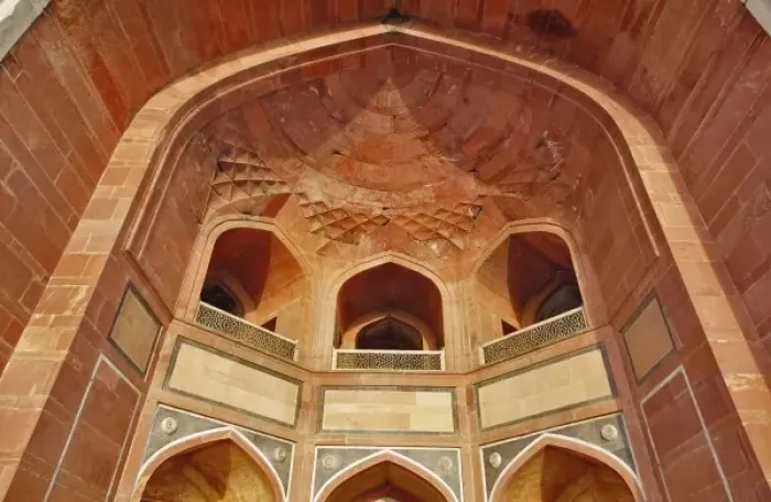 Framed Print : Architectural details, Humayuns Tomb, a complex of Mughal architecture built