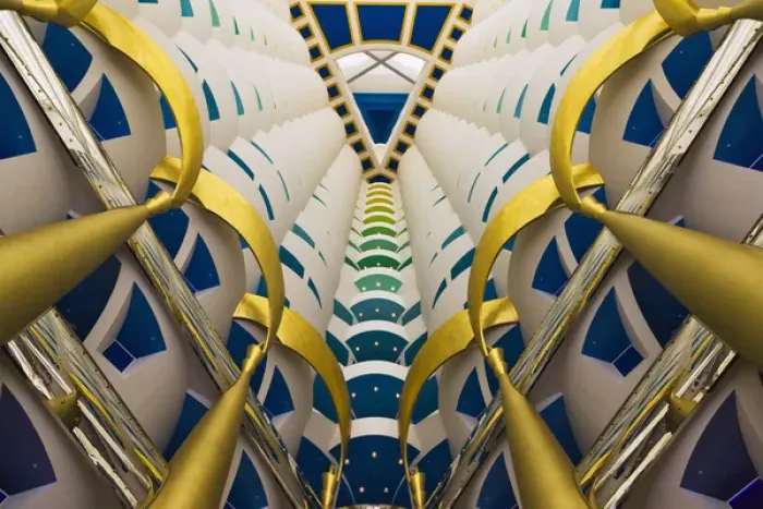 Framed Print : Architectural details inside Burj Al Arab Hotel, Dubai, UAE