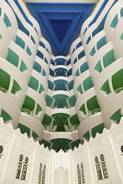 Architectural details inside Burj Al Arab Hotel, Dubai, UAE