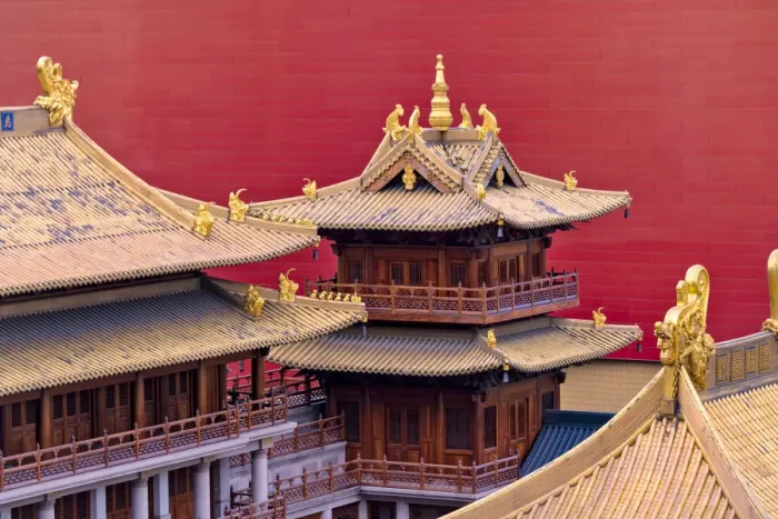 Framed Print : Architectural details of Jing an Temple, Shanghai, China Framed Print : Architectural details of Jing an Temple, Shanghai, China