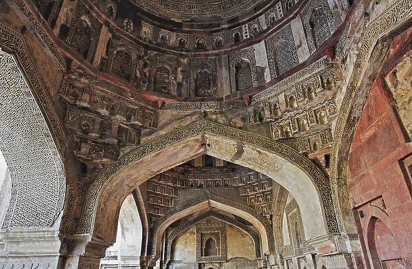 Architectural details, tomb of Mohammed Shah, Lodhi Gardens, New Delhi, India