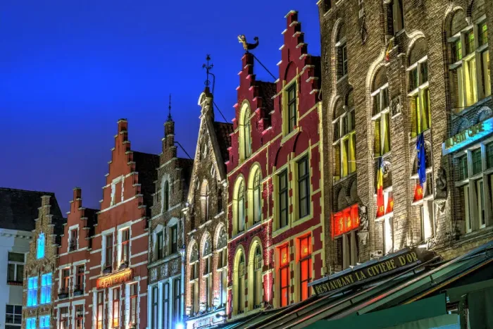 Framed Print : Architectural rooftops in the city center in Bruges, Belgium Framed Print : Architectural rooftops in the city center in Bruges, Belgium