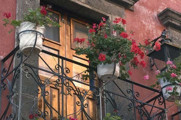 Architecture on the streets of San Miguel de Allende, State of Guanajuato, Mexico