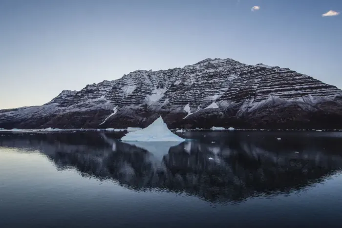 Framed Print : Arctic, Gasefjord, Goosefjord, Greenland, blue, calm water, cold, ice, iceberg, mountain