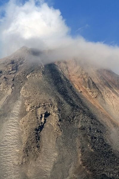 Arenal Volcano erupting during the day near La Fortuna, San Carlos, Costa Rica