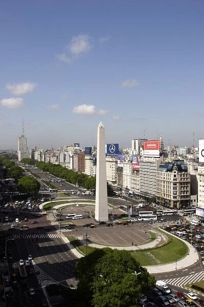 Argentina, Buenos Aires. Obelisk on Avenida 9 de Julio