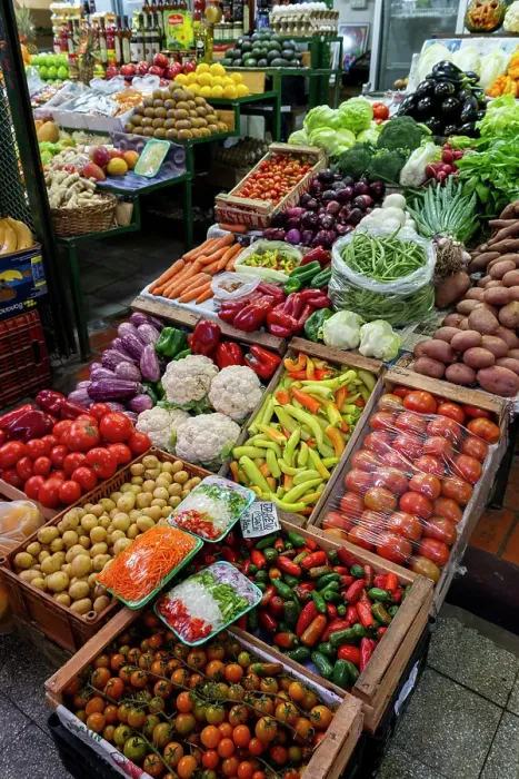 Framed Print : Argentina, Buenos Aires, San Telmo Market. Fresh produce display Framed Print : Argentina, Buenos Aires, San Telmo Market. Fresh produce display