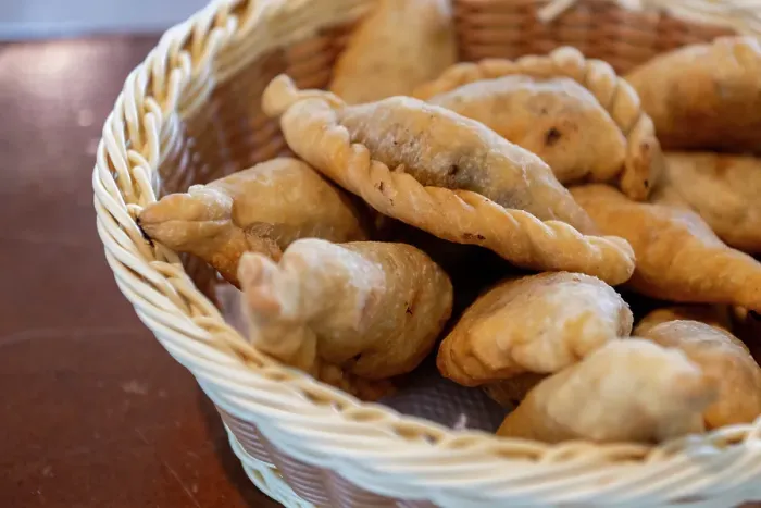 Framed Print : Argentina, Buenos Aires. Traditional savory meat empanadas