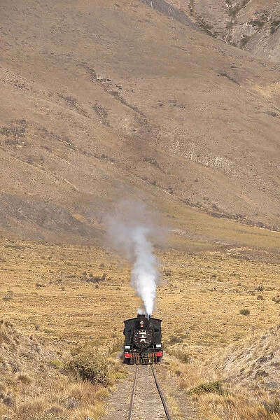 ARGENTINA, Chubut Province, Esquel. La Trochita narrow gauge steam train, Old Patagonian