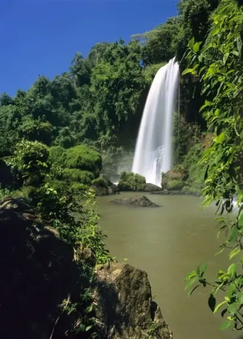 Framed Print : Argentina; Igwazu; Igwazu Falls. Salto Dos Hermanas (Two Brothers) thunders into the pool below Framed Print : Argentina; Igwazu; Igwazu Falls. Salto Dos Hermanas (Two Brothers) thunders into the pool below