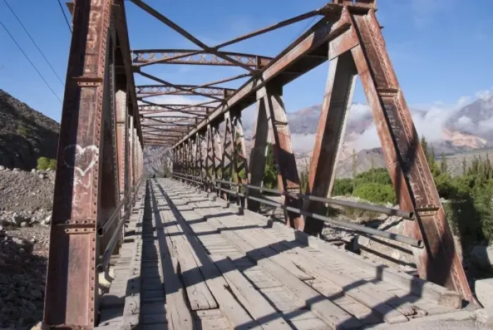 Framed Print : Argentina, Jujuy, Bridge in Tilcara, village in the Quebrada de Humahuaca, UNESCO