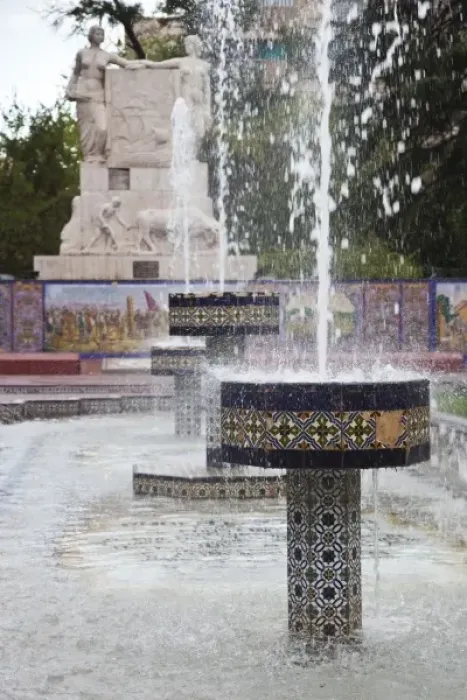 Framed Print : Argentina, Mendoza Province, Mendoza. Tiled fountains Plaza Espana Framed Print : Argentina, Mendoza Province, Mendoza. Tiled fountains Plaza Espana
