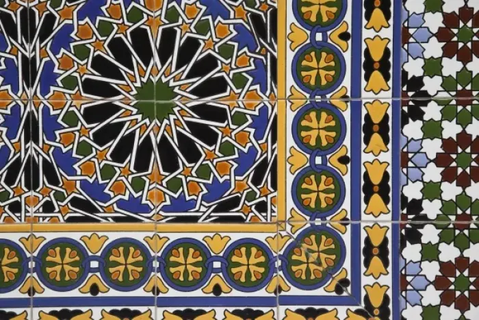 Framed Print : Argentina, Mendoza Province, Mendoza. Tile patterns, Plaza Espana Framed Print : Argentina, Mendoza Province, Mendoza. Tile patterns, Plaza Espana