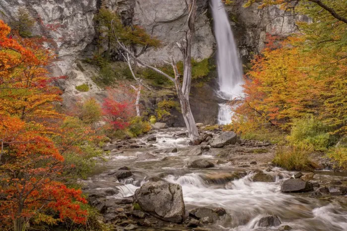 Framed Print : Argentina, Patagonia. Waterfall