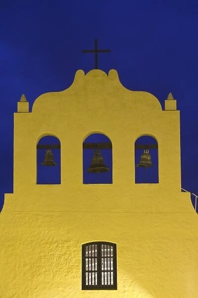Argentina, Salta Province, Cachi. Iglesia San Jose (b. 1796), evening