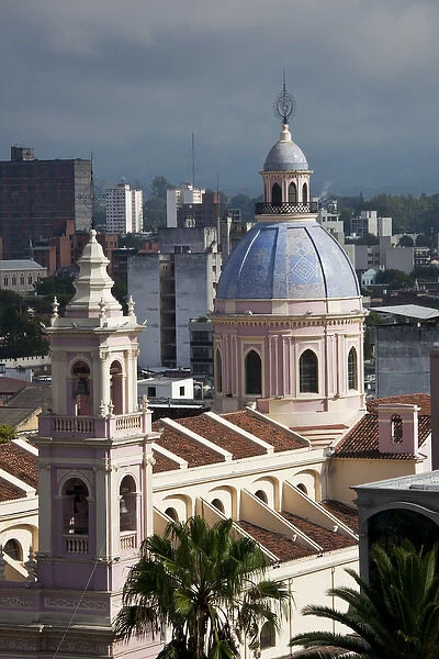 ARGENTINA, Salta Province, Salta. Plaza 9 de Julio and Cathedral, aerial, daytime