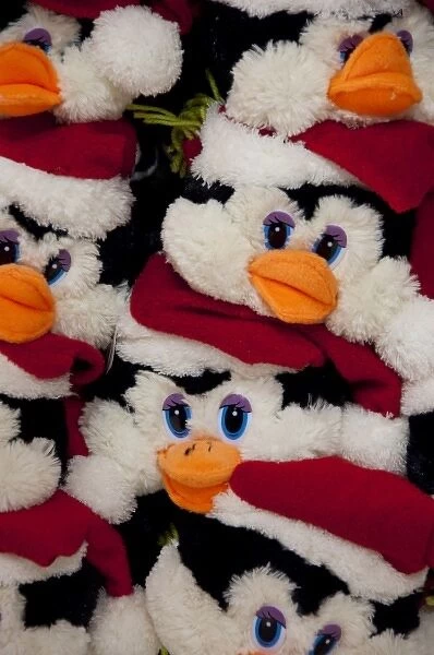 Argentina, Ushuaia. Typical souvenirs, stuffed penguins