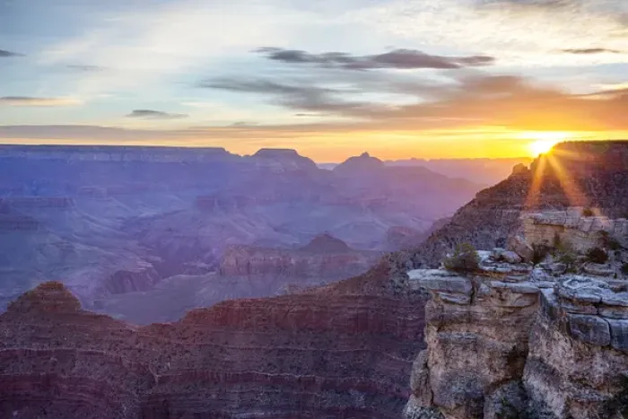 Framed Print : Arizona, Grand Canyon National Park, South Rim, Mather Point, Sunrise