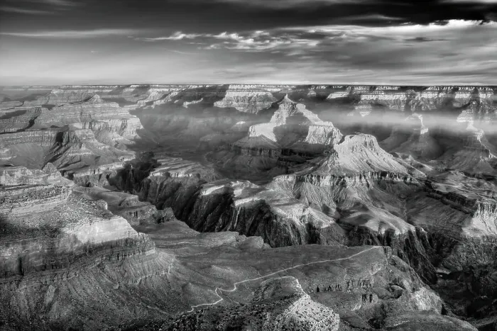 Framed Print : Arizona, Grand Canyon National Park, South Rim. Sunrise at Yavapai Point with view of Plateau Point trail Framed Print : Arizona, Grand Canyon National Park, South Rim. Sunrise at Yavapai Point with view of Plateau Point trail