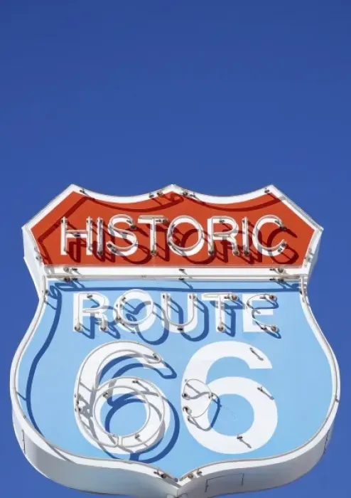 Framed Print : Arizona, Seligman. Classic neon signage along historic Route 66