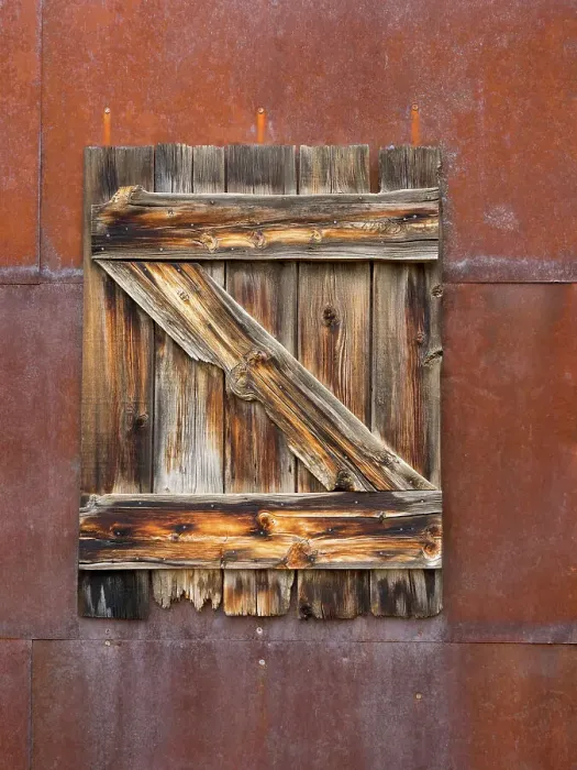 Framed Print : Arizona, weathered wood shutters