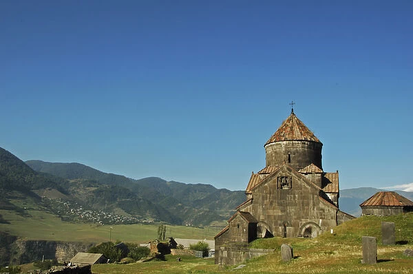 Armenia, Haghpat, view of a catholic church built with stones, and an orange tiled roof