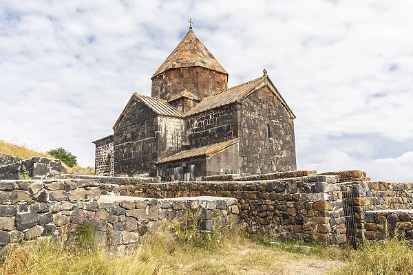 Armenia, Sevan. The church of Surp Arakelots at the Sevanavank Monastery complex on Lake