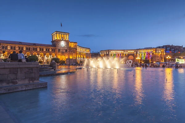 Armenia, Yerevan. Republic Square dancing fountains