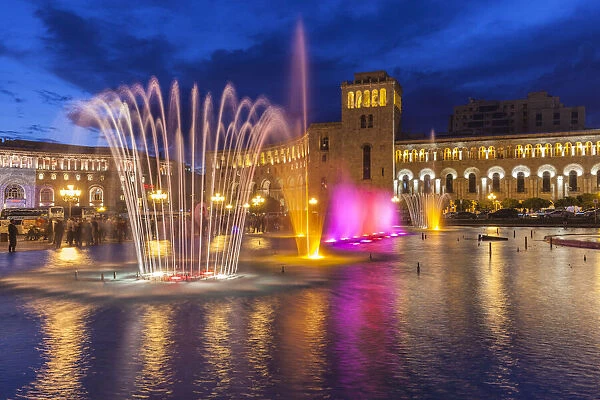 Armenia, Yerevan. Republic Square dancing fountains
