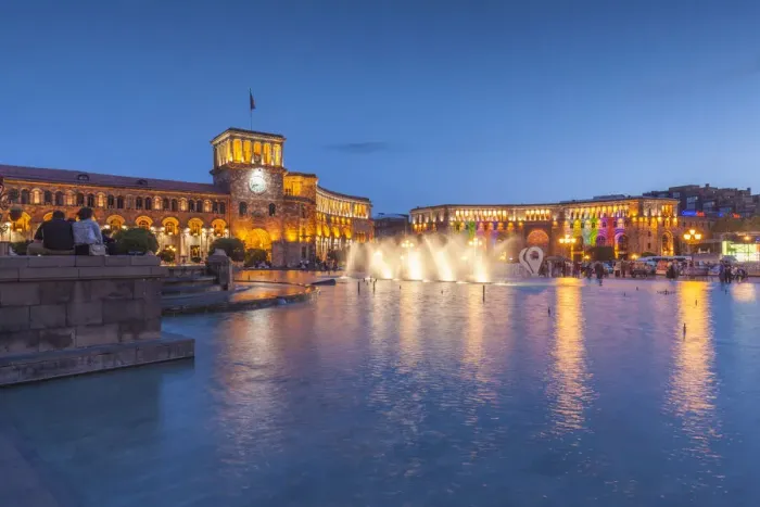 Framed Print : Armenia, Yerevan. Republic Square dancing fountains Framed Print : Armenia, Yerevan. Republic Square dancing fountains