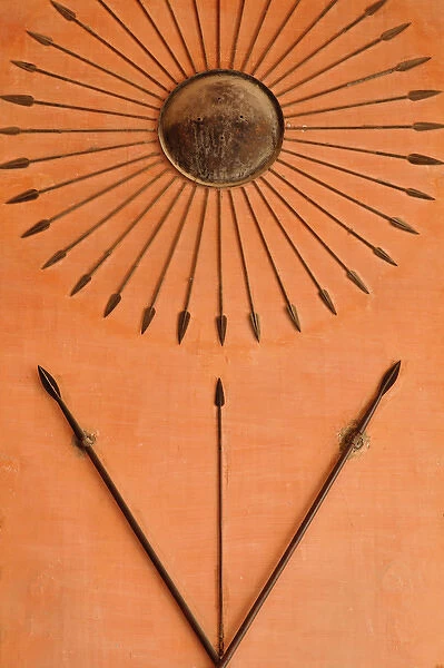 Arrangement of arrows and spears, Amber Fort, Jaipur, India