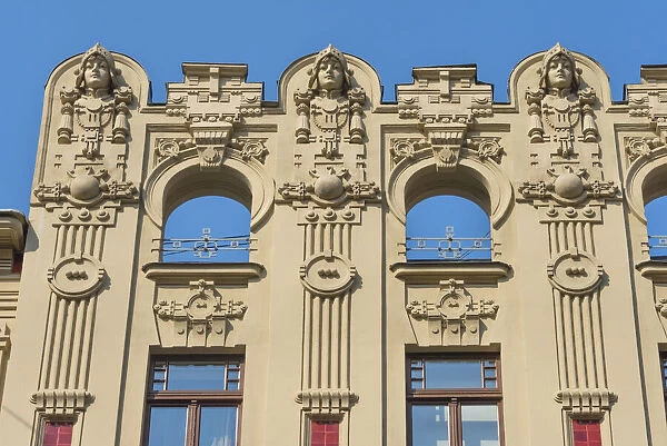 Art Nouveau building on Alberta Street in central Riga, Latvia