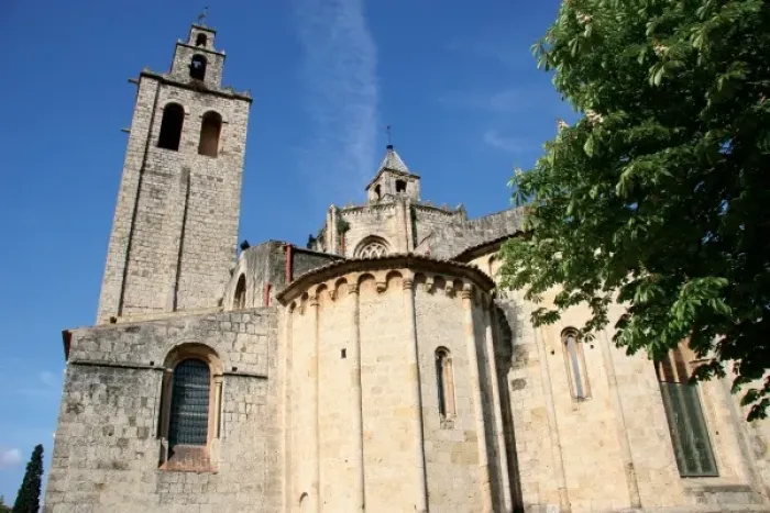 Framed Print : Art romanesque. The Royal Benedictine Monastery of Sant Cugat. Built betwenn the 9th