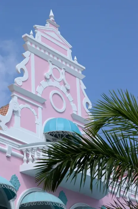 Framed Print : 01. Aruba, Oranjestad stores, dutch architecture