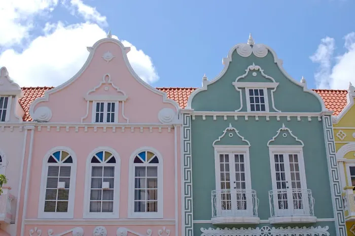Framed Print : 01. Aruba, Oranjestad stores, dutch architecture (Editorial Usage Only) Framed Print : 01. Aruba, Oranjestad stores, dutch architecture (Editorial Usage Only)