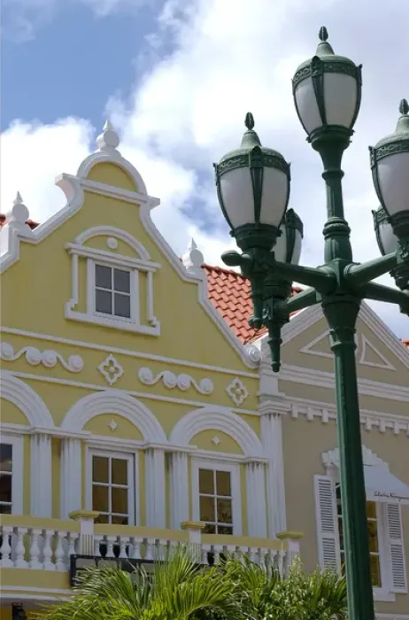 Framed Print : 01. Aruba, Oranjestad stores, dutch architecture (Editorial Usage Only) Framed Print : 01. Aruba, Oranjestad stores, dutch architecture (Editorial Usage Only)