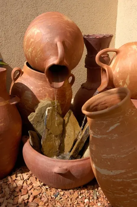 Framed Print : 01. Aruba, stoneware pots at entrance to Tierra del Sol