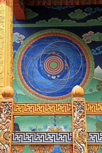 Asia, Bhutan, Punakha. The Cosmic Mandala at Punakha Dzong