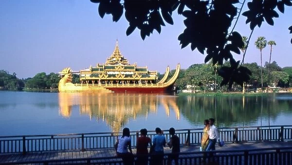 Asia, Burma (Myanmar) The Karaweik is a replica of a traditional Burmese royal boat